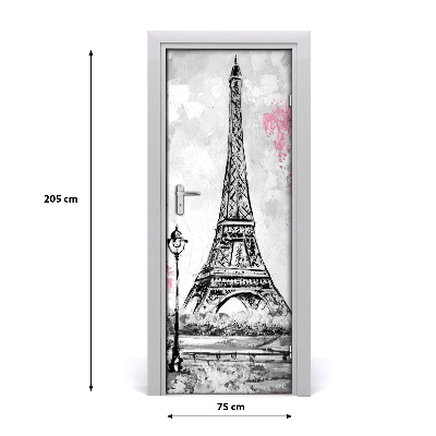 Self-adhesive door wallpaper Eiffel tower