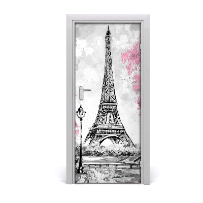 Self-adhesive door wallpaper Eiffel tower