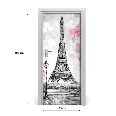 Self-adhesive door wallpaper Eiffel tower