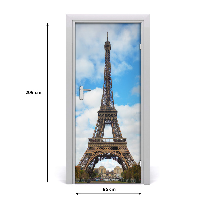 Self-adhesive door wallpaper Eiffel tower