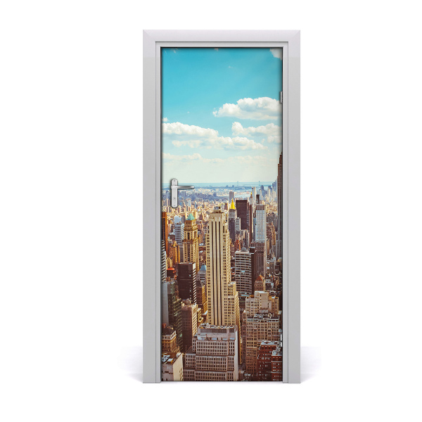 Self-adhesive door wallpaper New york bird's flight