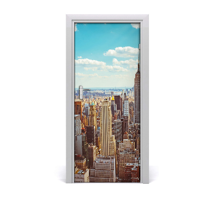 Self-adhesive door wallpaper New york bird's flight