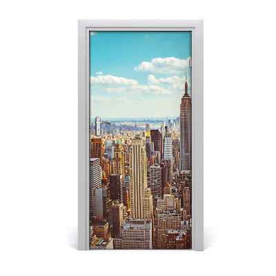 Self-adhesive door wallpaper New york bird's flight