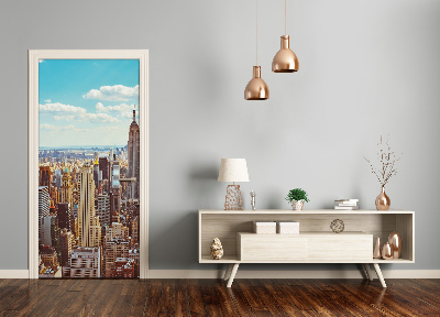 Self-adhesive door wallpaper New york bird's flight