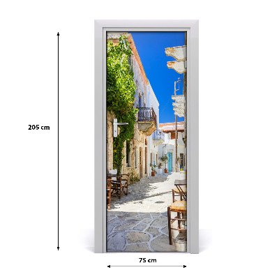 Self-adhesive door wallpaper Naxos island greece