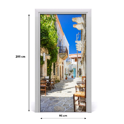 Self-adhesive door wallpaper Naxos island greece