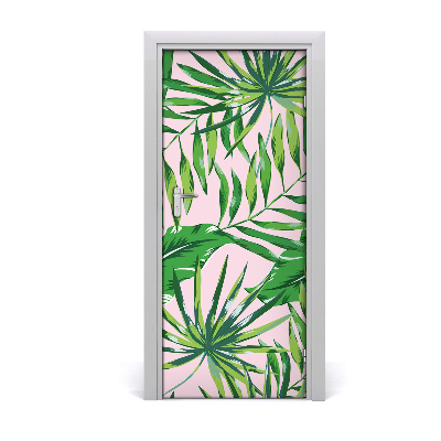 Self-adhesive door veneer Tropical leaves