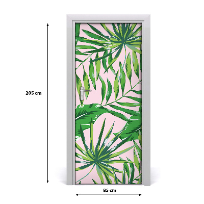 Self-adhesive door veneer Tropical leaves