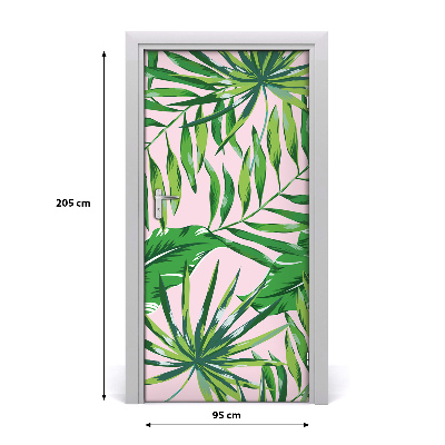 Self-adhesive door veneer Tropical leaves