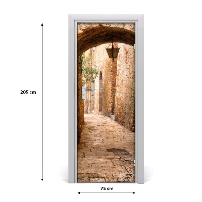 Self-adhesive door wallpaper Historic street