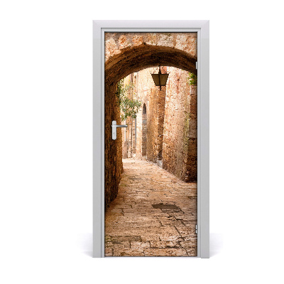 Self-adhesive door wallpaper Historic street