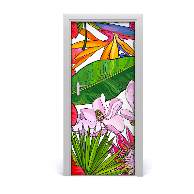 Self-adhesive door veneer Hawaiian pattern