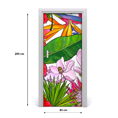 Self-adhesive door veneer Hawaiian pattern