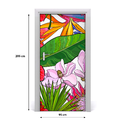 Self-adhesive door veneer Hawaiian pattern