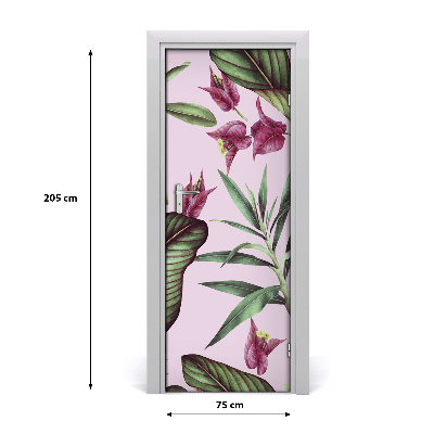 Self-adhesive door veneer Hawaiian pattern