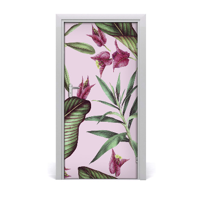 Self-adhesive door veneer Hawaiian pattern