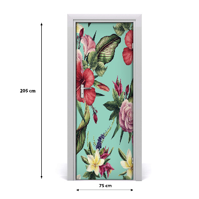 Self-adhesive door veneer Hawaiian pattern