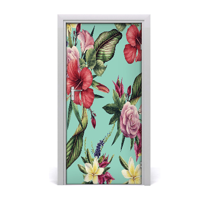 Self-adhesive door veneer Hawaiian pattern