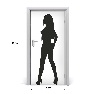 Door wallpaper Silhouette of a woman