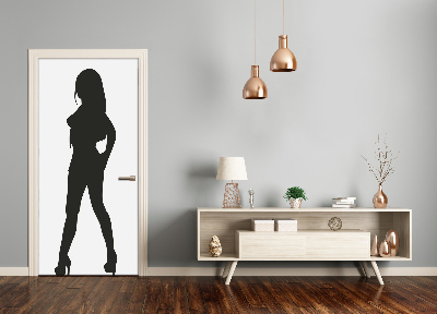 Door wallpaper Silhouette of a woman