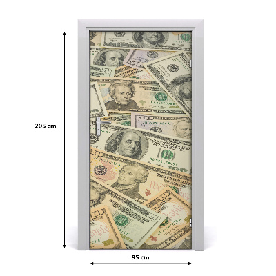 Door wallpaper Dollar banknotes