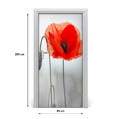 Door adhesive Field poppies