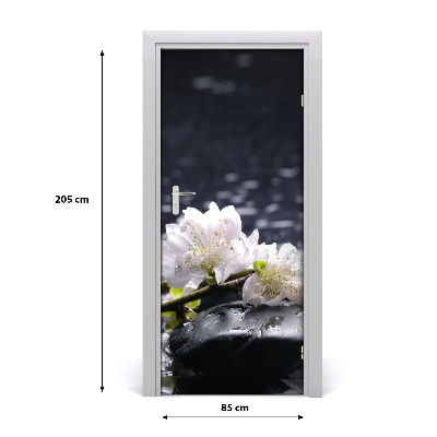 Door adhesive Flowers stones