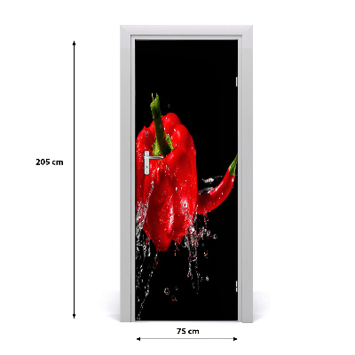 Self-adhesive door sticker Two peppers