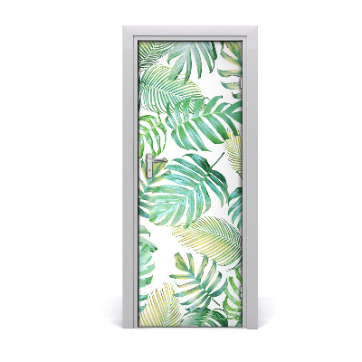 Self-adhesive door veneer Tropical leaves