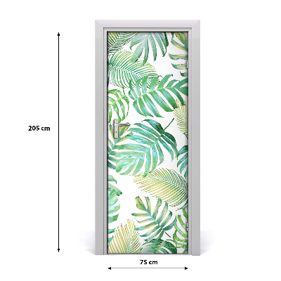 Self-adhesive door veneer Tropical leaves