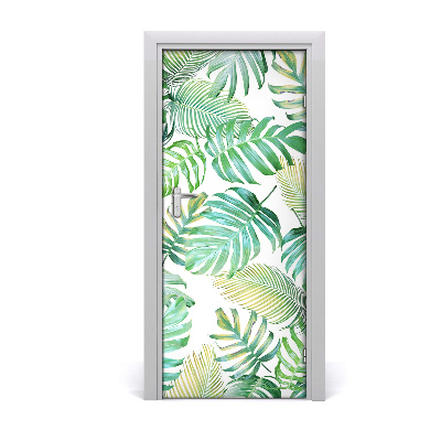 Self-adhesive door veneer Tropical leaves