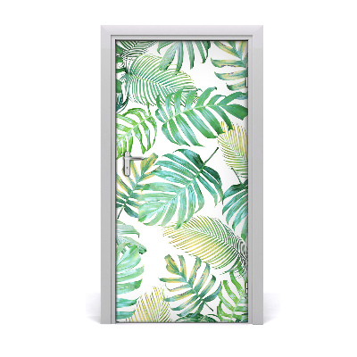 Self-adhesive door veneer Tropical leaves