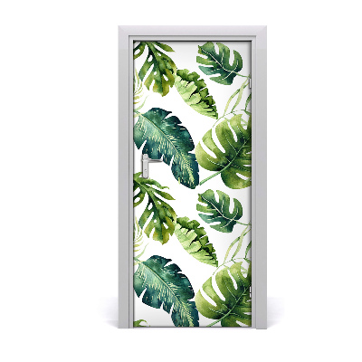 Self-adhesive door veneer Tropical leaves