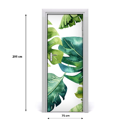 Self-adhesive door veneer Tropical leaves