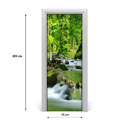 Self-adhesive door sticker Mountain stream