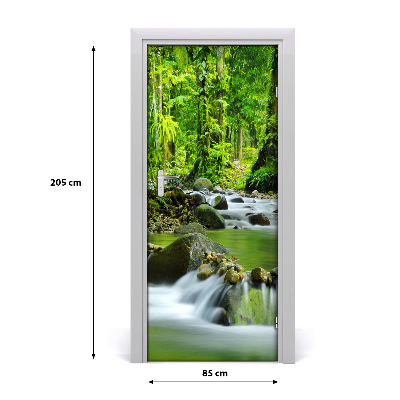 Self-adhesive door sticker Mountain stream