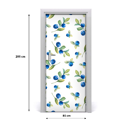 Self-adhesive door sticker Blueberries