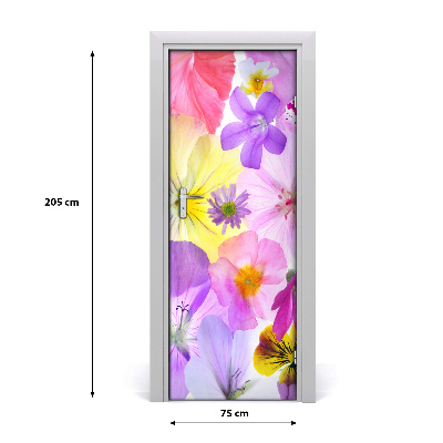 Self-adhesive door veneer Colorful flowers