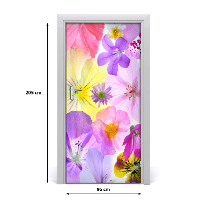 Self-adhesive door veneer Colorful flowers