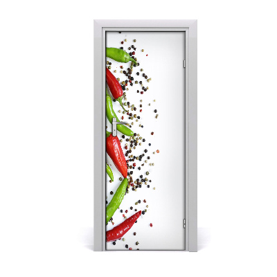 Self-adhesive door sticker Chilli peppers