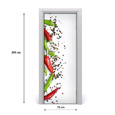 Self-adhesive door sticker Chilli peppers