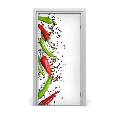 Self-adhesive door sticker Chilli peppers