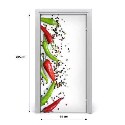 Self-adhesive door sticker Chilli peppers