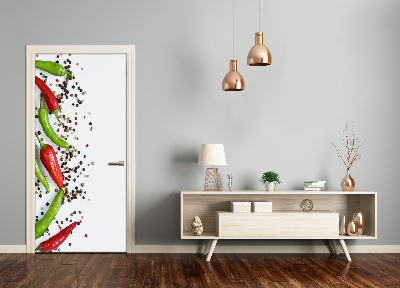 Self-adhesive door sticker Chilli peppers