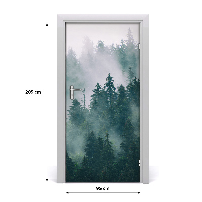 Door wallpaper Fog over the forest