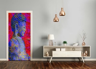 Self-adhesive door sticker Buddha abstraction