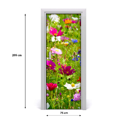 Self-adhesive door veneer Field flowers