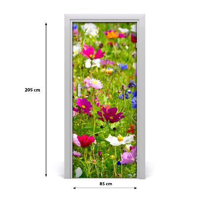 Self-adhesive door veneer Field flowers