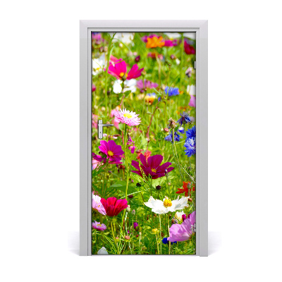 Self-adhesive door veneer Field flowers