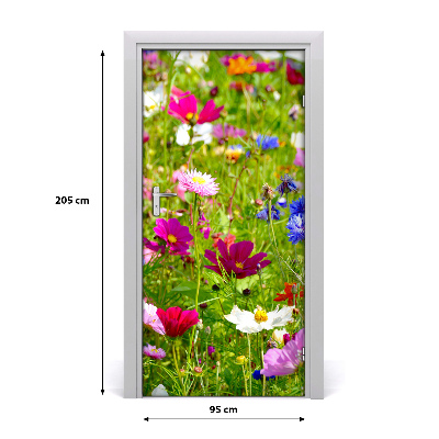 Self-adhesive door veneer Field flowers